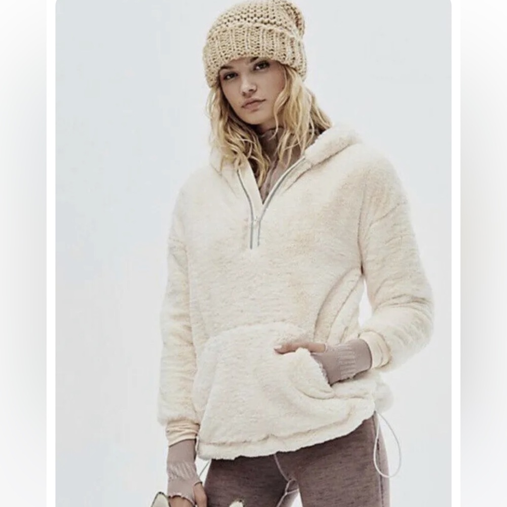 Free People Movement OFF THE RECORD faux fur pullover